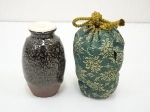 蛇蝎釉茶入（仕覆付）　□z